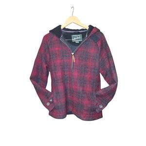 Woolrich Buffalo Check Plaid Wool Blend Hooded Jacket Women's Size Medium